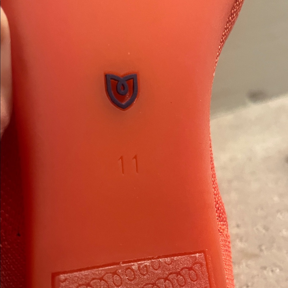 Rothy's Bright Orange Flats with Blue Trim - Picture 8 of 8